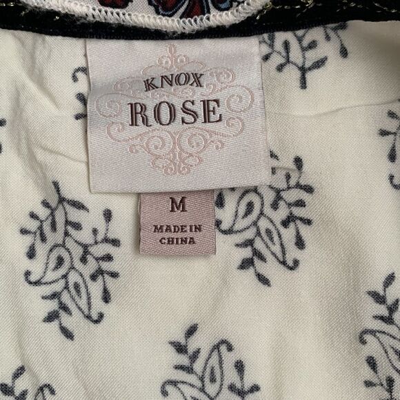 Knox Rose Rayon Long Sleeve Lightweight Top Tunic Size M - Picture 9 of 10